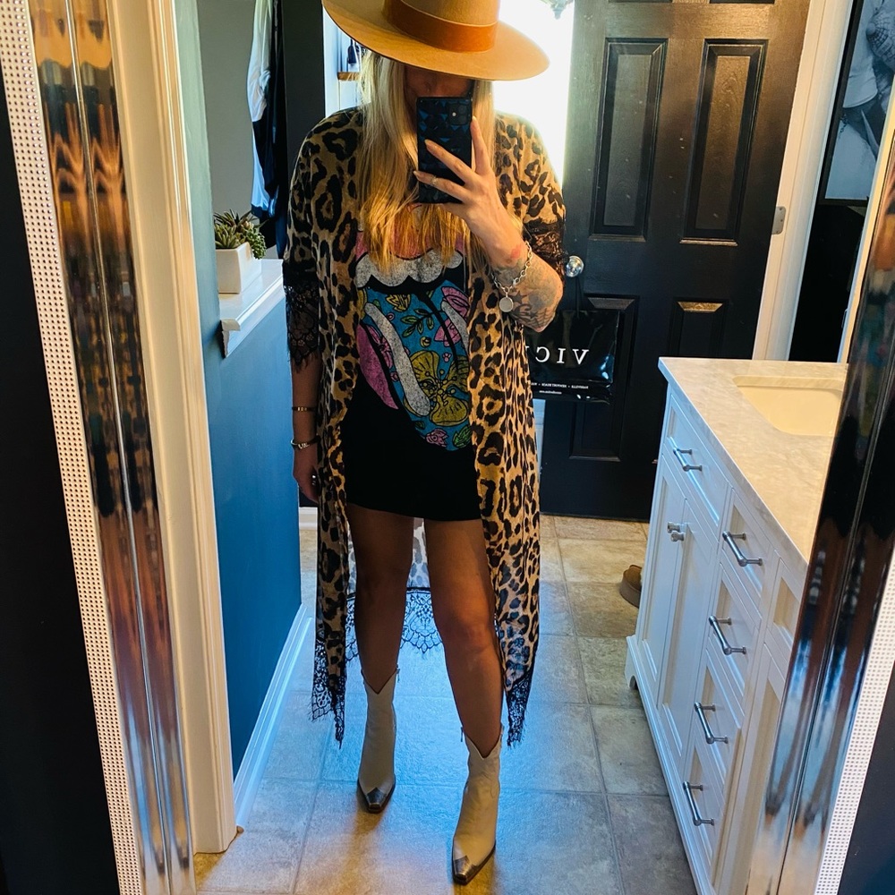 Leopard duster kimono